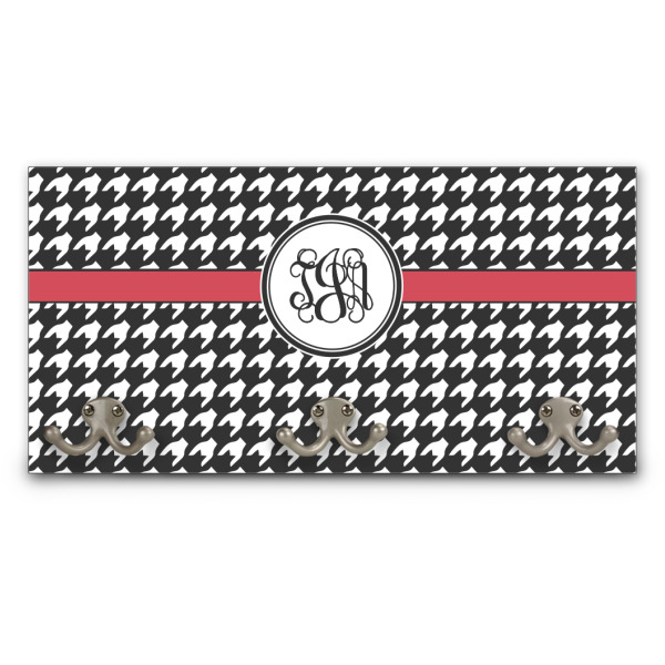 Custom Houndstooth Wall Mounted Coat Rack (Personalized)