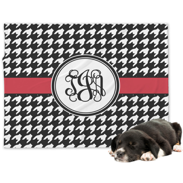 Custom Houndstooth Dog Blanket - Large (Personalized)