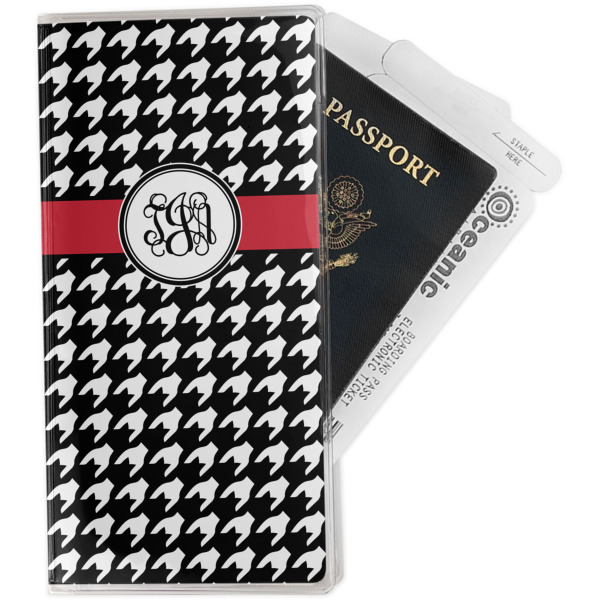 Custom Houndstooth Travel Document Holder