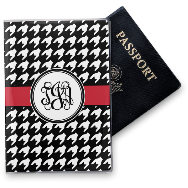 Custom Houndstooth Vinyl Passport Holder (Personalized)