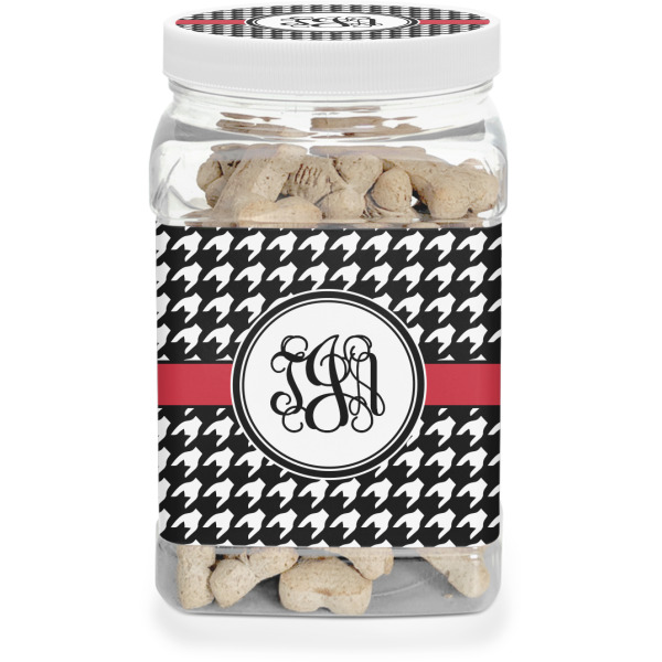 Custom Houndstooth Dog Treat Jar (Personalized)