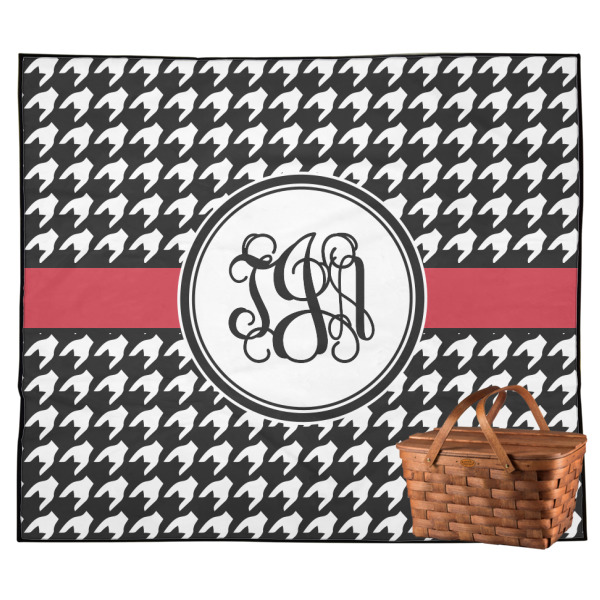 Custom Houndstooth Outdoor Picnic Blanket (Personalized)