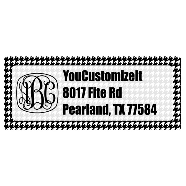 Custom Houndstooth Return Address Labels (Personalized)