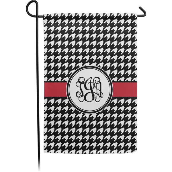 Custom Houndstooth Small Garden Flag - Double Sided w/ Monograms
