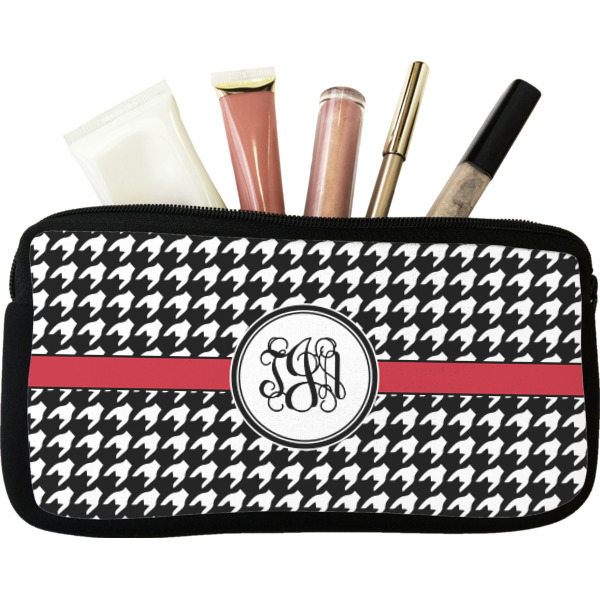 Custom Houndstooth Makeup / Cosmetic Bag (Personalized)
