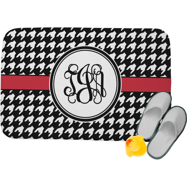 Custom Houndstooth Memory Foam Bath Mat (Personalized)