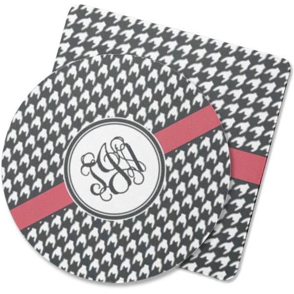 Custom Houndstooth Rubber Backed Coaster (Personalized)