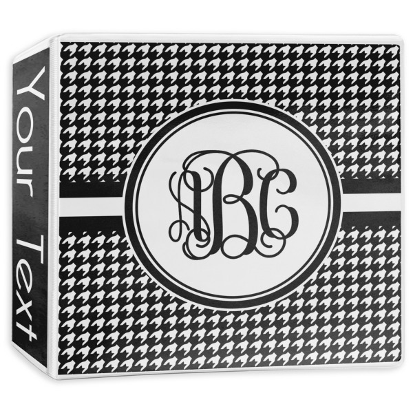 Custom Houndstooth 3-Ring Binder - 3 inch (Personalized)