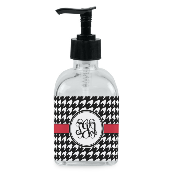 Custom Houndstooth Glass Soap & Lotion Bottle - Single Bottle (Personalized)