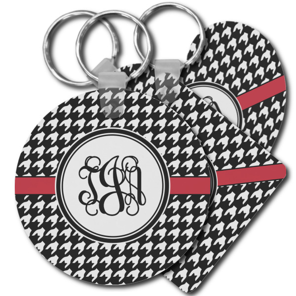 Custom Houndstooth Plastic Keychain (Personalized)
