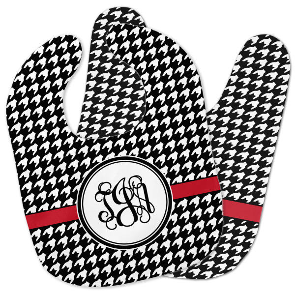 Custom Houndstooth Baby Bib w/ Monogram