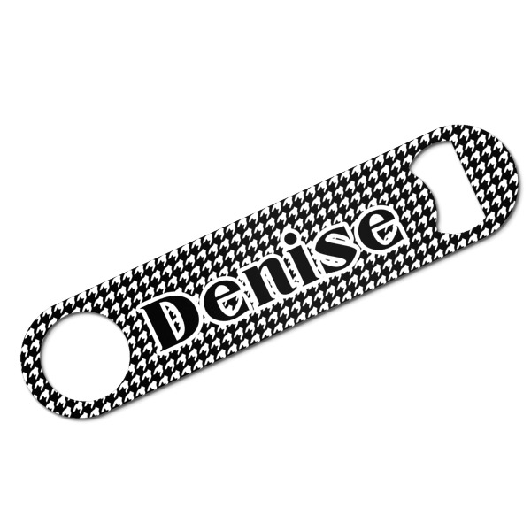 Custom Houndstooth Bar Bottle Opener w/ Monogram