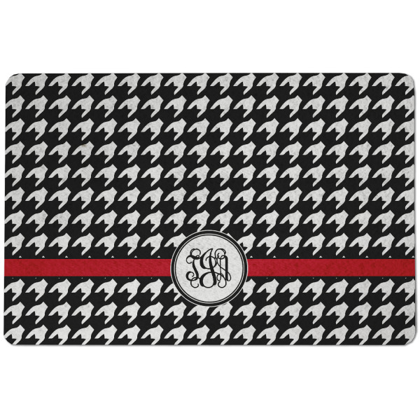Custom Houndstooth Dog Food Mat w/ Monogram