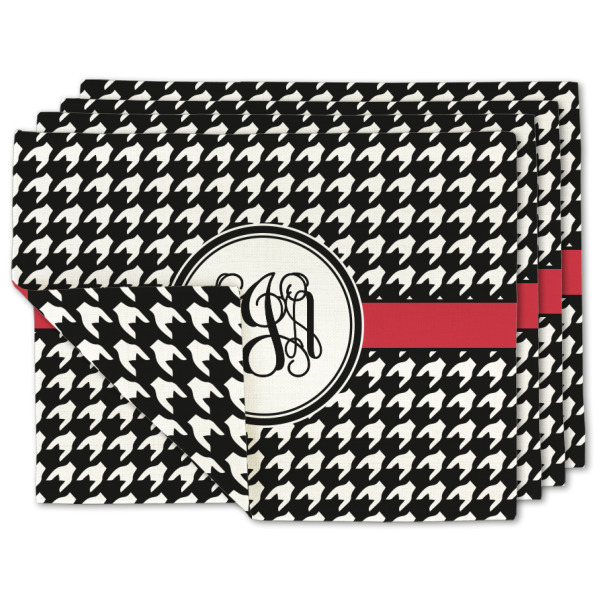 Custom Houndstooth Linen Placemat w/ Monogram