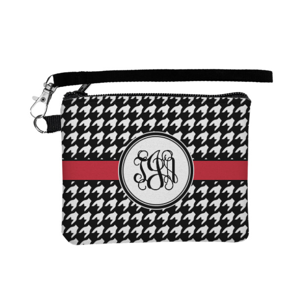 Custom Houndstooth Wristlet ID Case w/ Monogram