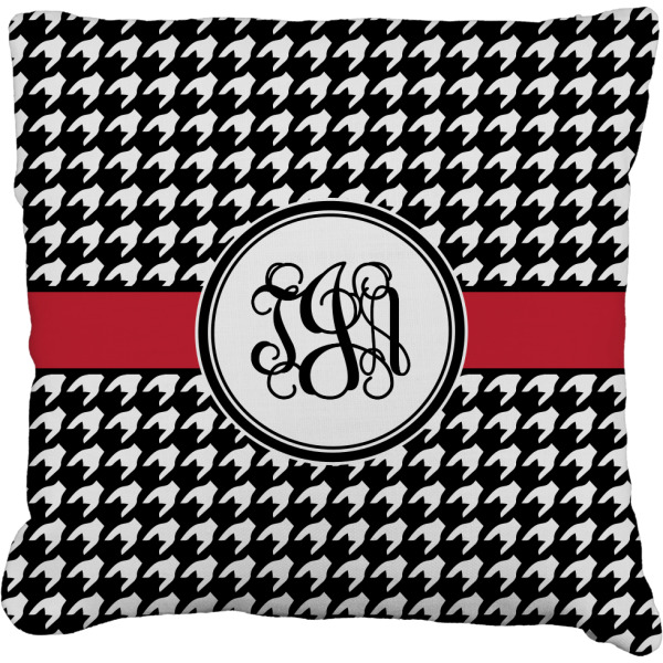 Custom Houndstooth Faux-Linen Throw Pillow 16" (Personalized)