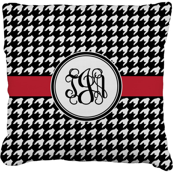 Custom Houndstooth Faux-Linen Throw Pillow 18" (Personalized)