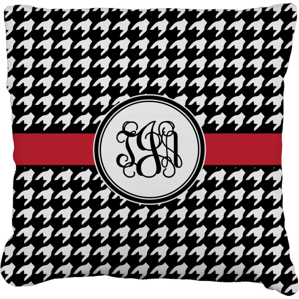 Custom Houndstooth Faux-Linen Throw Pillow 20" (Personalized)