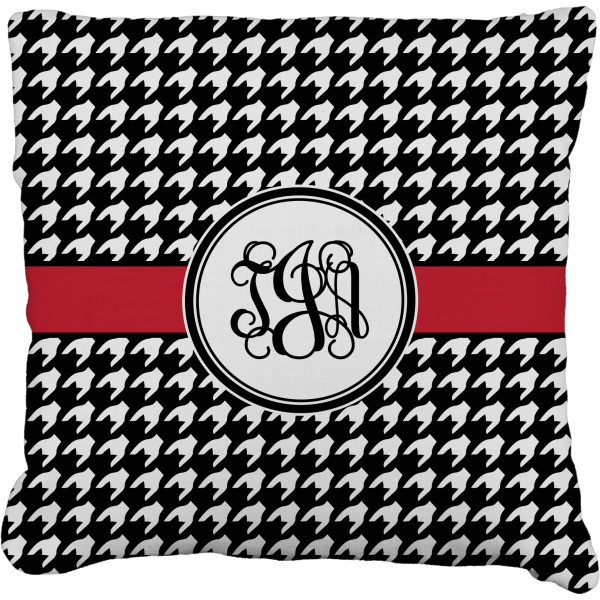 Custom Houndstooth Faux-Linen Throw Pillow 26" (Personalized)