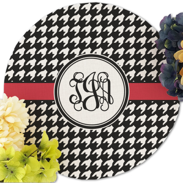 Custom Design - Round Linen Placemats - Front (w flowers)