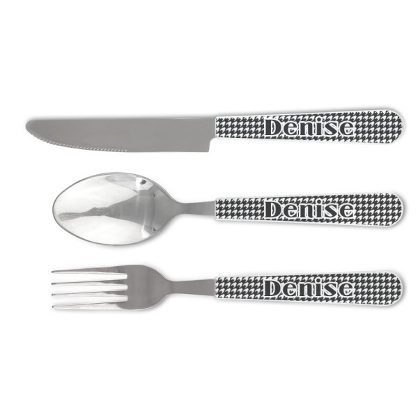 Custom Houndstooth Cutlery Set (Personalized)