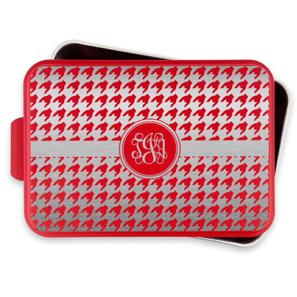 Custom Design - Aluminum Baking Pan - Red Lid - FRONT w/lif off