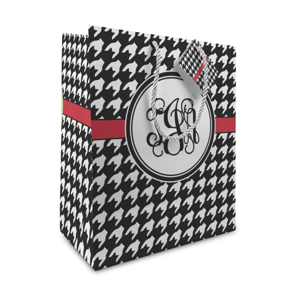 Custom Houndstooth Medium Gift Bag (Personalized)