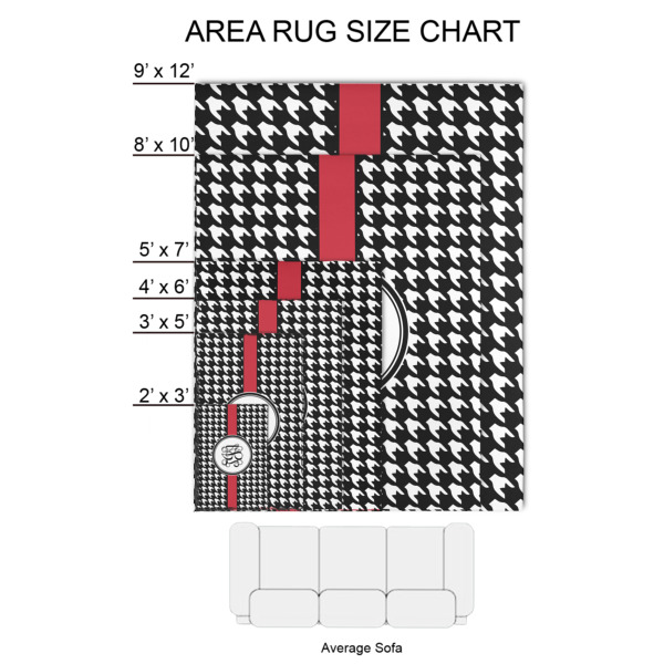 Custom Design - 2'x3' Indoor Area Rugs - Size Chart