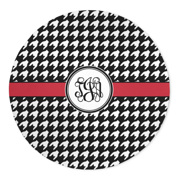 Custom Houndstooth 5' Round Indoor Area Rug (Personalized)