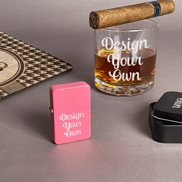 Custom Design - Windproof Lighters - Pink - In Context