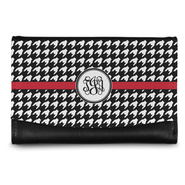 Custom Houndstooth Genuine Leather Women's Wallet - Small (Personalized)