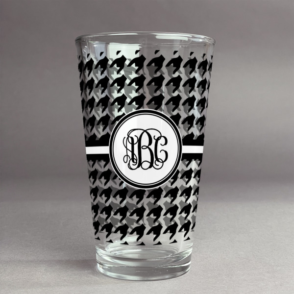 Custom Houndstooth Pint Glass - Full Print (Personalized)