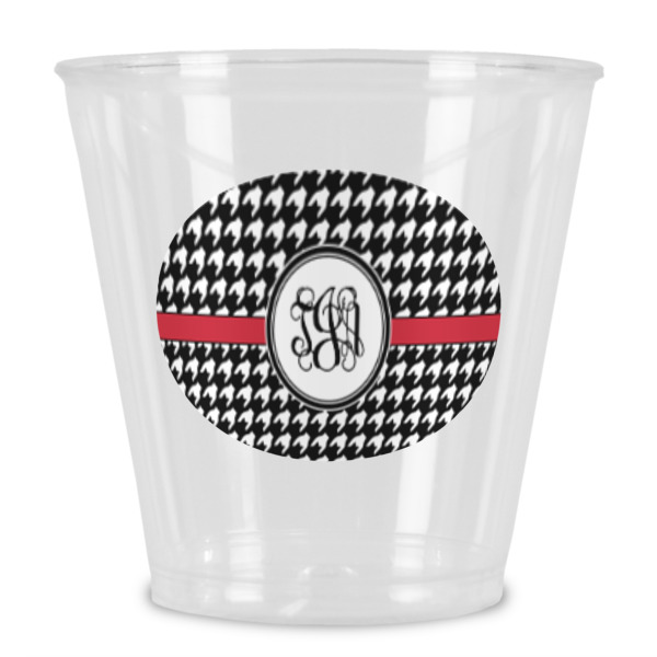 Custom Houndstooth Plastic Shot Glass (Personalized)