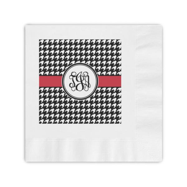 Custom Houndstooth Coined Cocktail Napkins (Personalized)