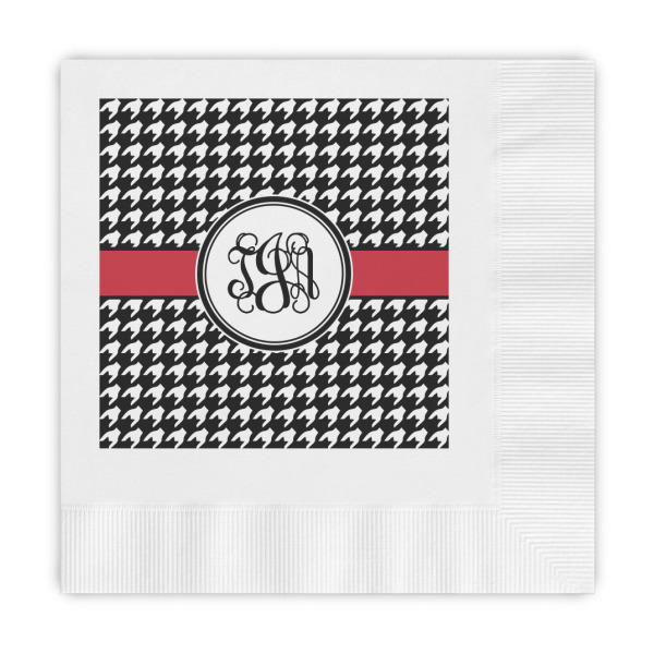 Custom Houndstooth Embossed Decorative Napkins (Personalized)