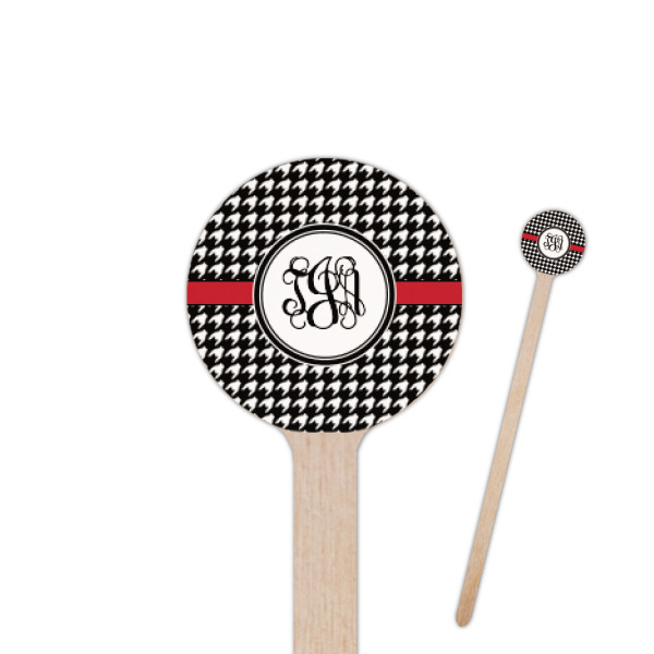 Custom Houndstooth Round Wooden Stir Sticks (Personalized)