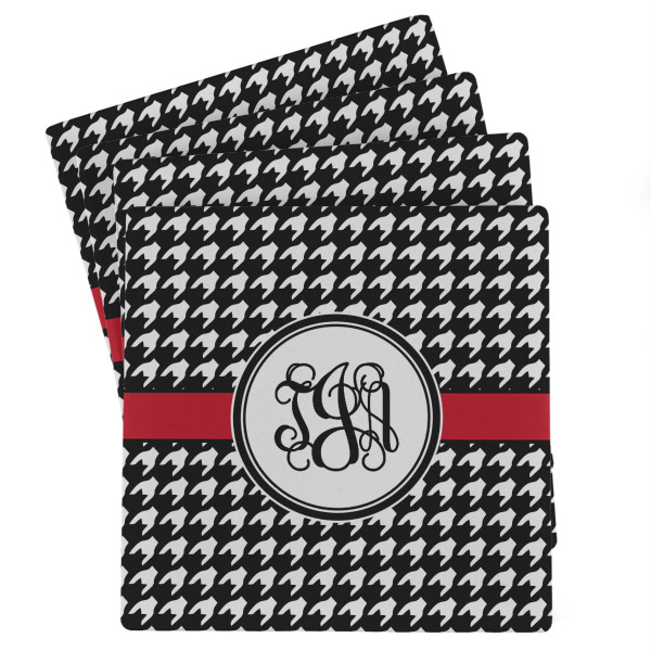 Custom Houndstooth Absorbent Stone Coasters - Set of 4 (Personalized)