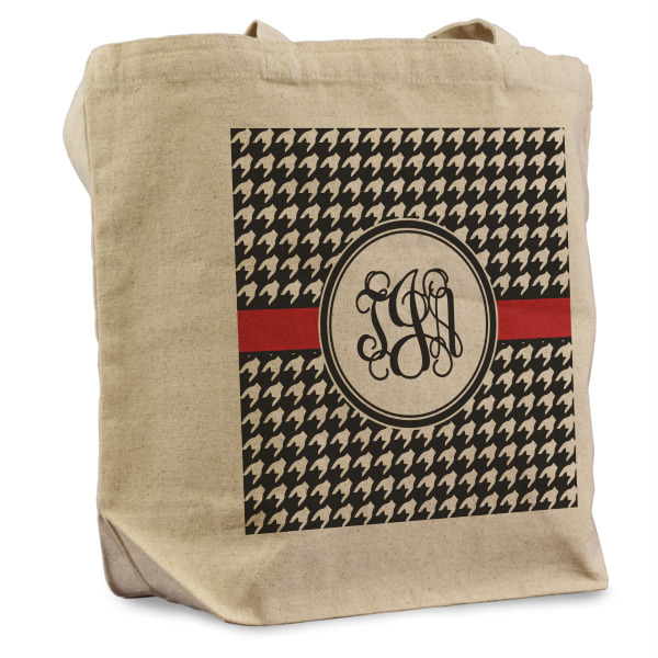 Custom Houndstooth Reusable Cotton Grocery Bag (Personalized)