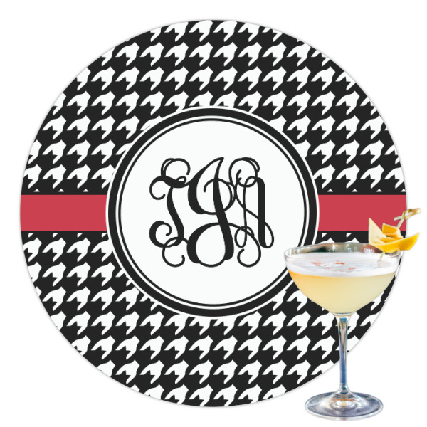Custom Houndstooth Printed Drink Topper - 3.5" (Personalized)