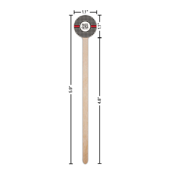 Custom Design - Wooden 6" Stir Stick - Round - Dimensions