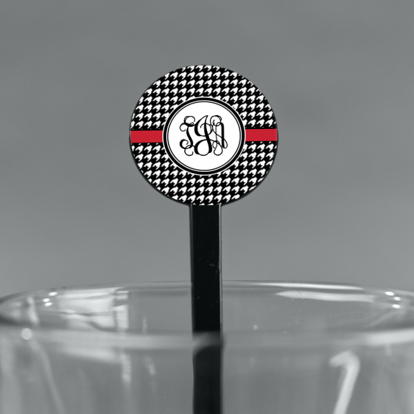 Custom Design - Black Plastic 7" Stir Stick - Round - Main