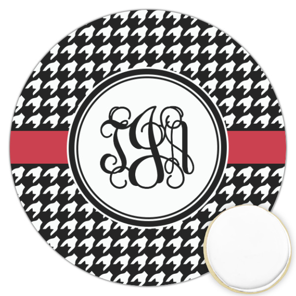 Custom Houndstooth Printed Cookie Topper - 3.25" (Personalized)