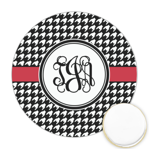 Custom Houndstooth Printed Cookie Topper - Round (Personalized)