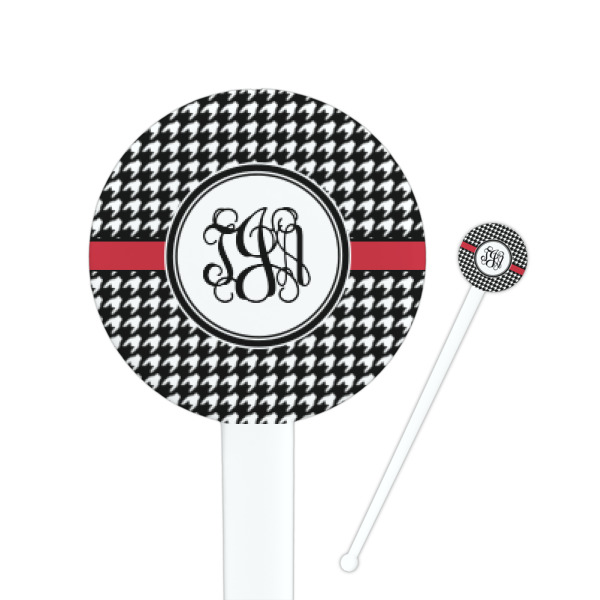 Custom Houndstooth Round Plastic Stir Sticks (Personalized)