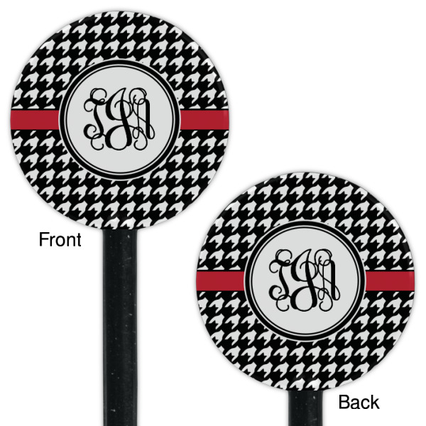 Custom Design - Black Plastic 5.5" Stir Stick - Double Sided - Round - Front & Back