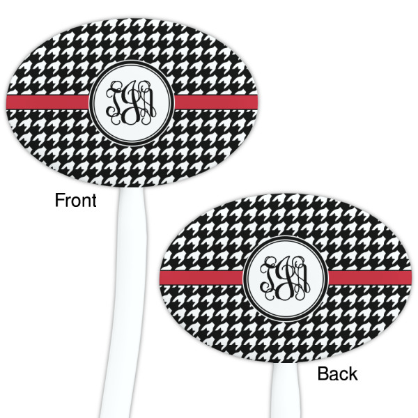 Custom Design - White Plastic 7" Stir Stick - Double Sided - Oval - Front & Back
