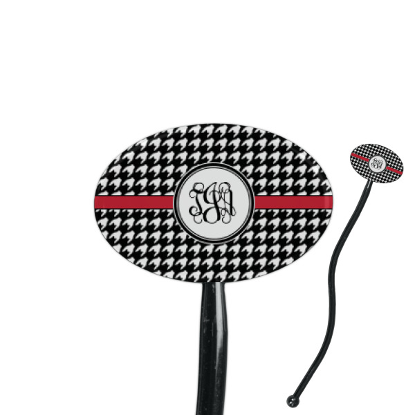 Custom Design Your Own 7" Oval Plastic Stir Sticks - Black - Single-Sided