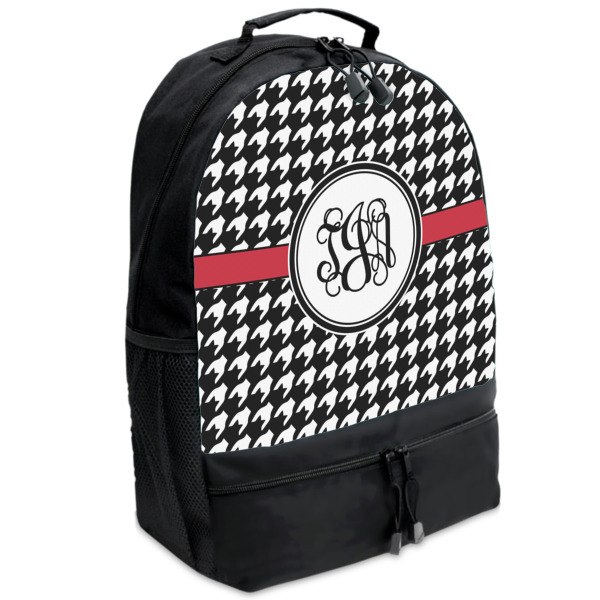 Custom Houndstooth Backpacks - Black (Personalized)