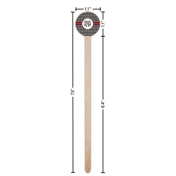 Custom Design - Wooden 7.5" Stir Stick - Round - Dimensions