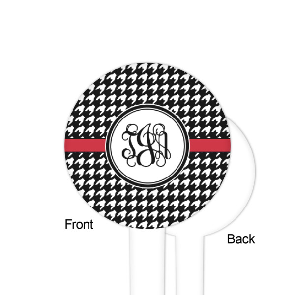 Custom Design - White Plastic 4" Food Pick - Round - Single Sided - Front & Back